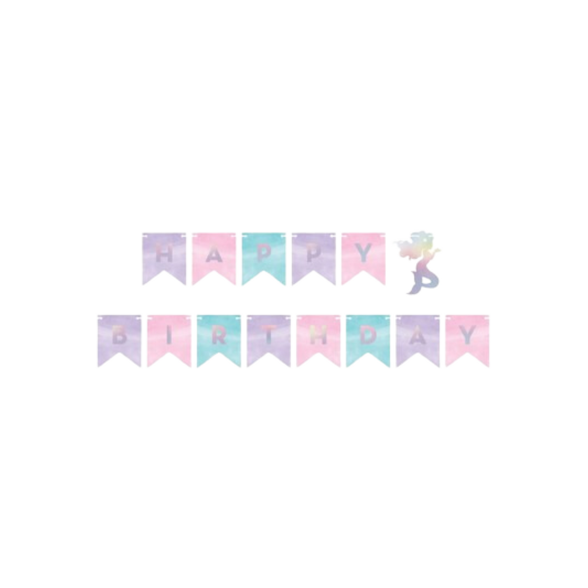 Festone Componibile "Happy Birthday" Sirena Mermaid Shine 164x15cm pz1