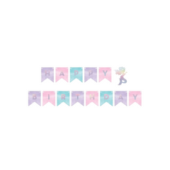 Festone Componibile "Happy Birthday" Sirena Mermaid Shine 164x15cm pz1