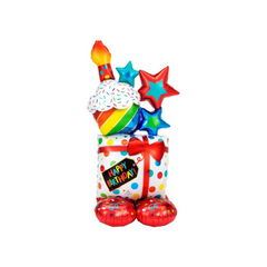 Pallone Foil AirWalker "Pacco Regalo con CupCake" Anagram , 58"-Cm147 Pz1 a Cf.