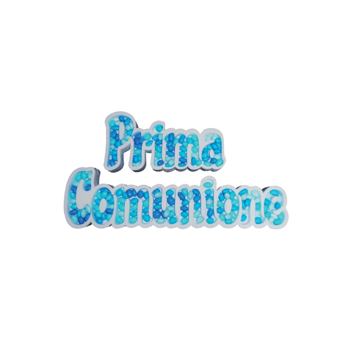 Portaconfetti  Polistirolo scritta " Prima Comunione" cm 19x68x5  pz1