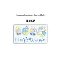 Biglietti Bomboniera Battesimo Celeste 100 pz a cf.