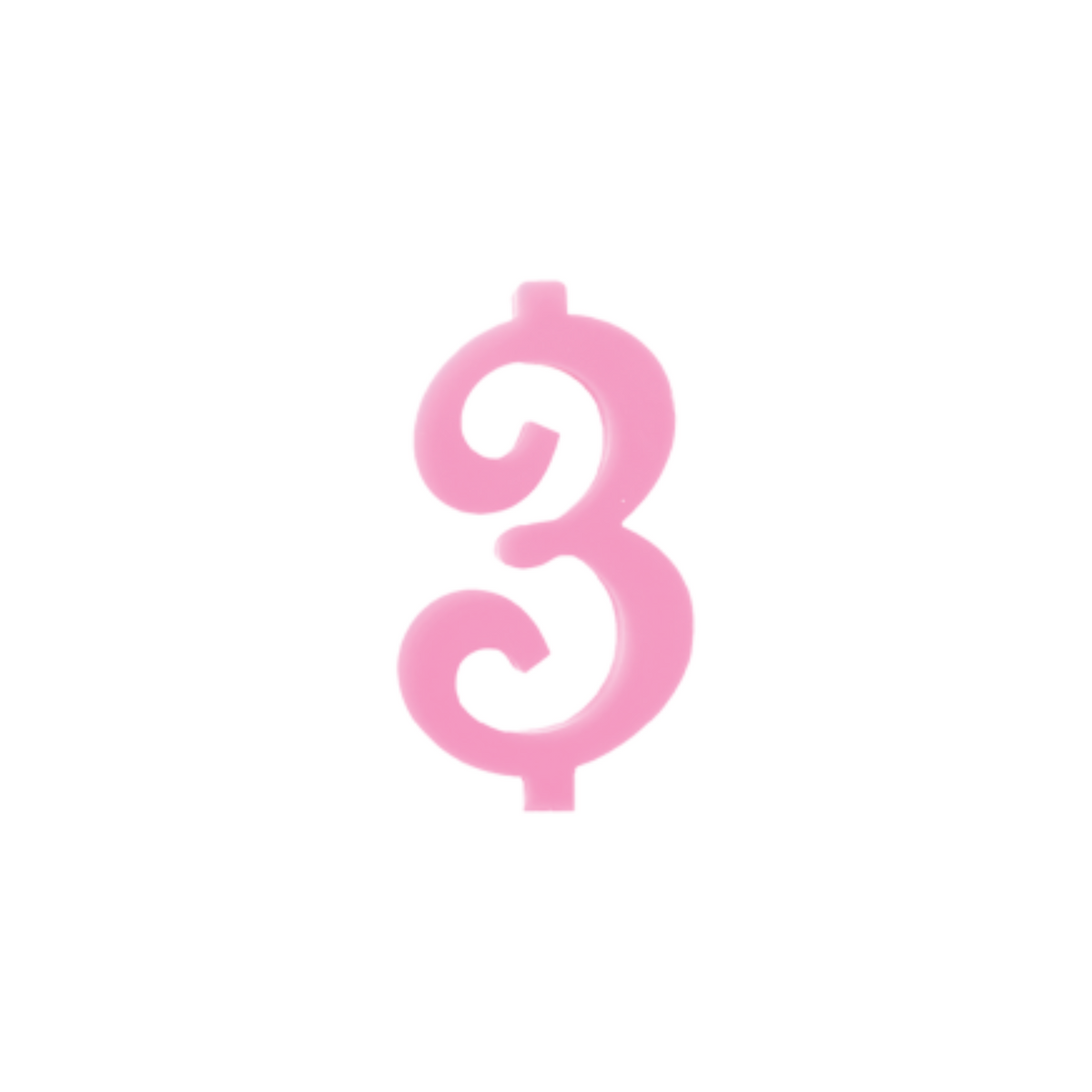 Cake Candle Number "Three" Pink H cm 11 pcs1