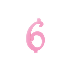Cake Candle Number "Six" Pink H cm 11 pcs1