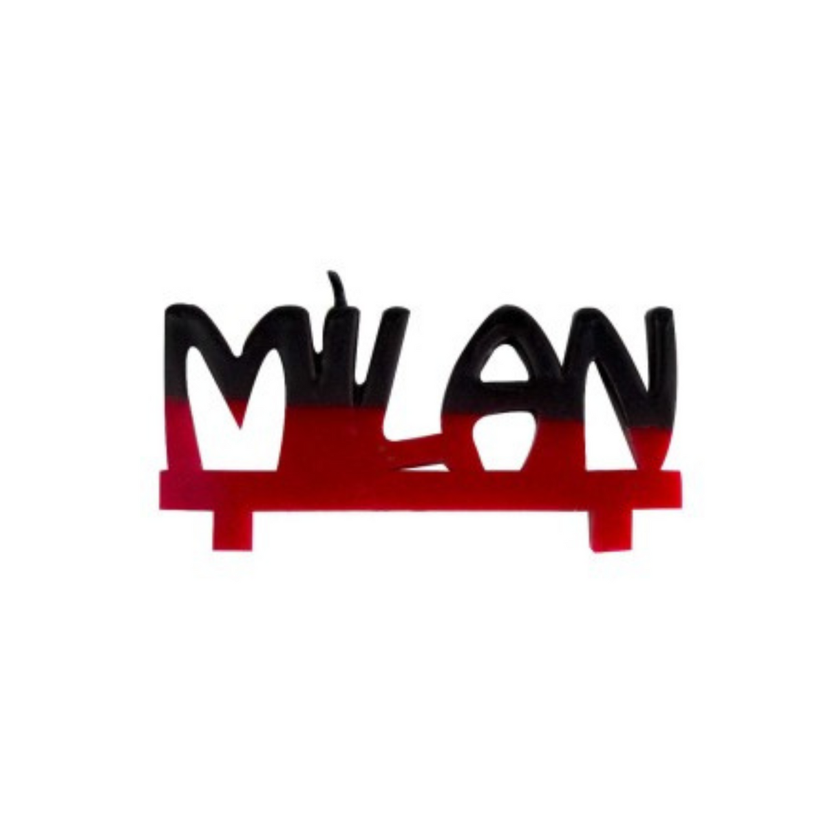 Football Candle "MILAN" Written, Red-Black, cm12 x H5 pcs1
