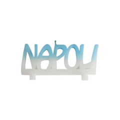 Candelina Torta Calcio "Napoli" cm12xh15cm colore Bianco, Azzurro pz1