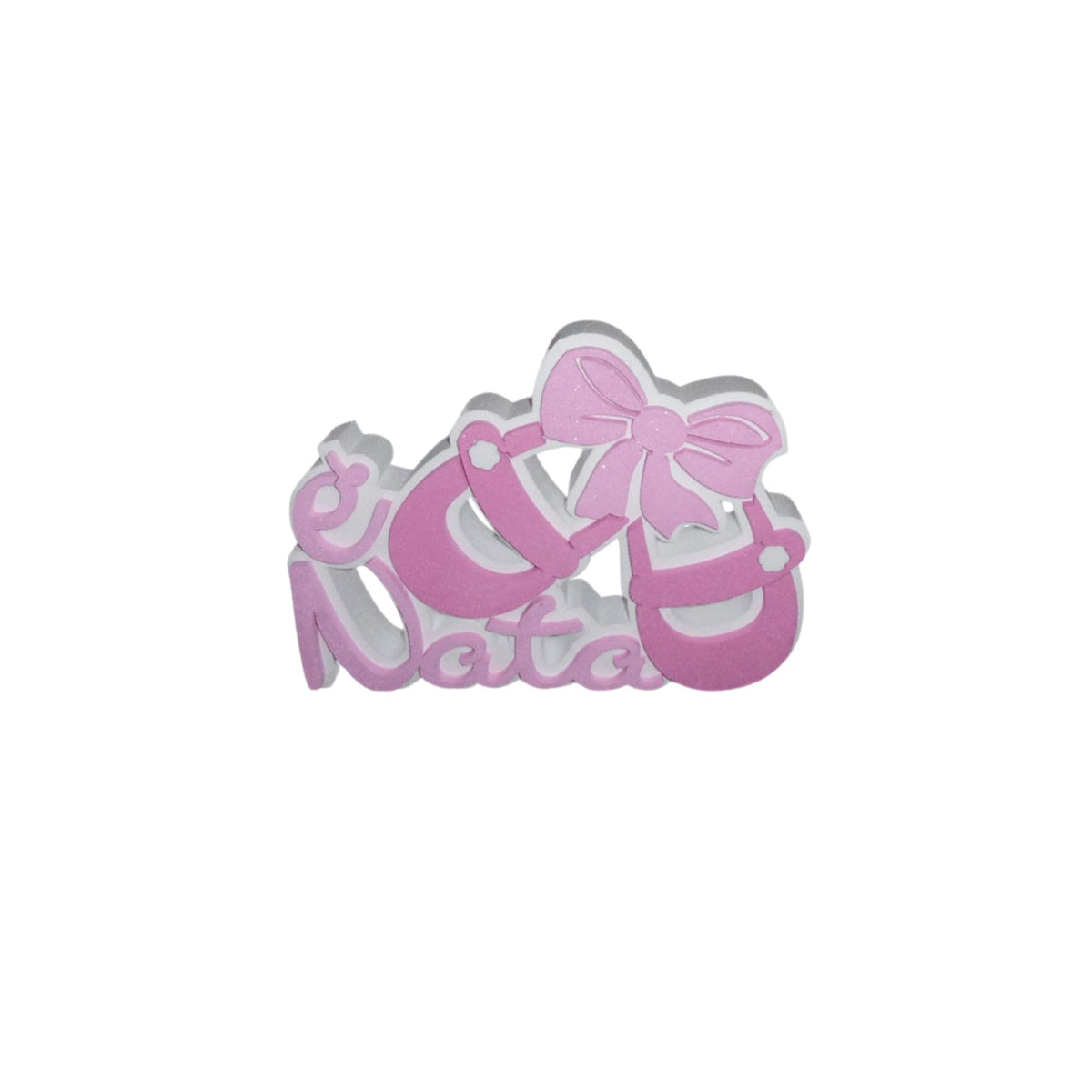 Decorazione Polistirolo "E' nata" con Scarpette, Fiocco Rosa Bimba cm 35x26x5 pz1