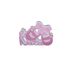 Decorazione Polistirolo "E' nata" con Scarpette, Fiocco Rosa Bimba cm 35x26x5 pz1