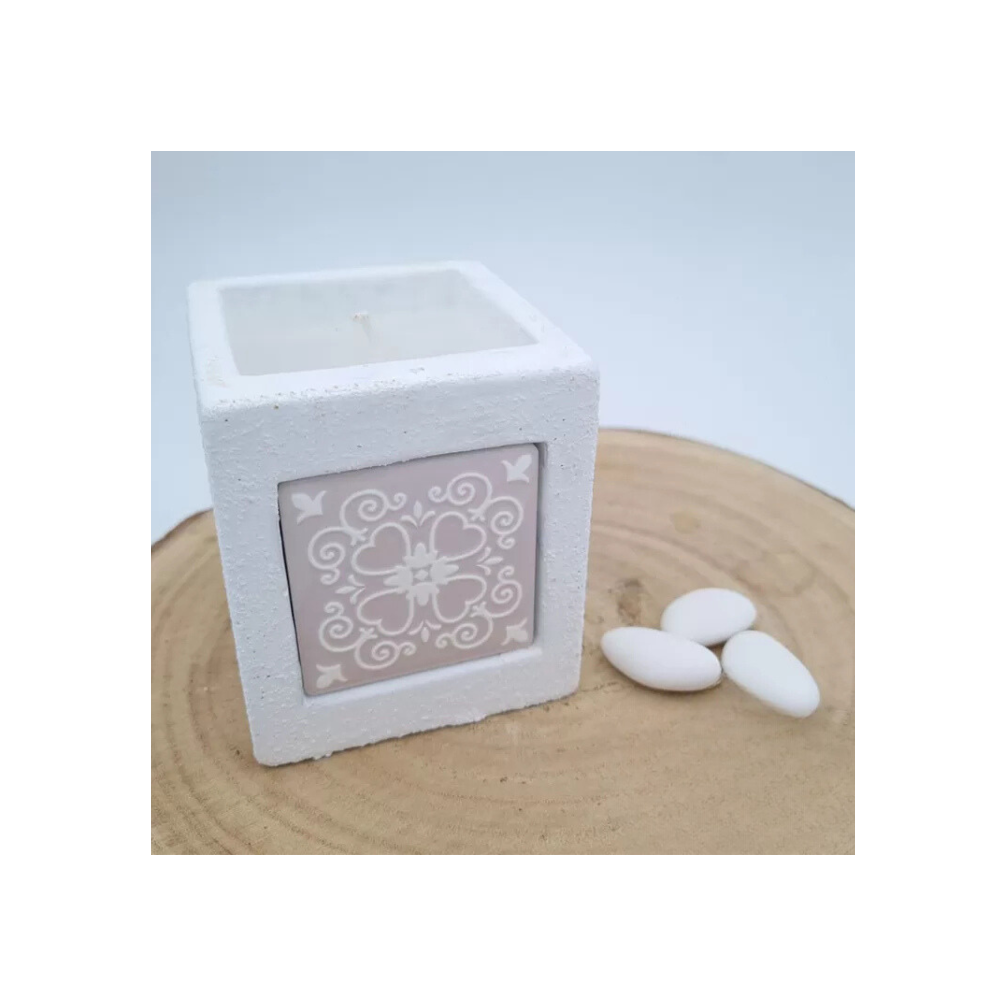 Candela Terracotta Linea Floreal  cm7x8 2 assortimenti  per confezione  pz2 a cf.