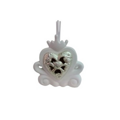 Profumatore Porcellana Cuore con Corona Bianco/Oro   H. cm14 pz1 a cf.