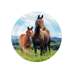 Piatto Carta Dessert Cavalli Horse and Pony cm18 pz8
