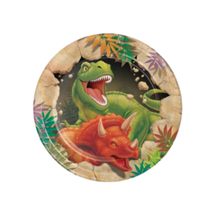Piatto  Carta Dessert Dinosauri Dino Blast cm18 pz8
