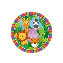 Piatto Carta Dessert Animali della Giungla cm18 8pz