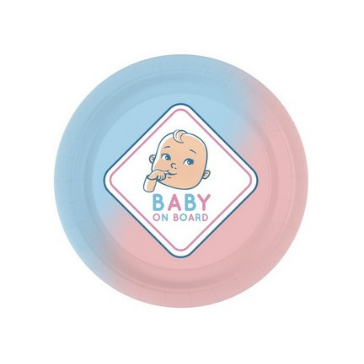 Piatto Carta dessert Baby Gender Reveal cm18  pz8