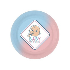 Piatto Carta dessert Baby Gender Reveal cm18  pz8