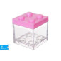 Scatola Plexiglass Mattoncino Lego Rosa cm 5 pz6