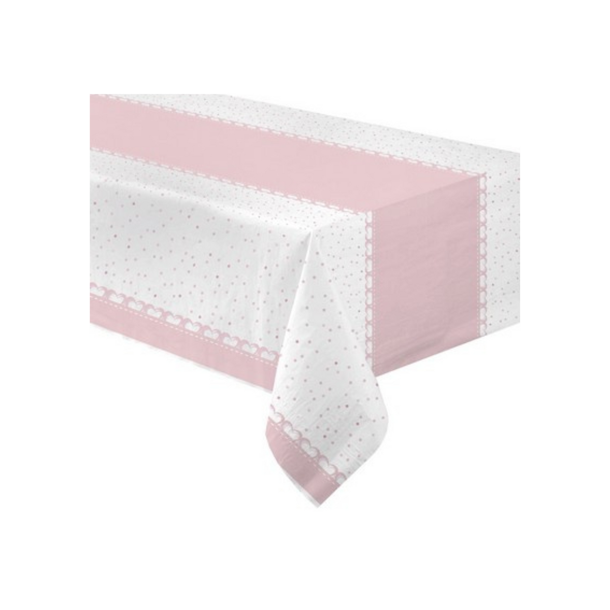 Pink Baptism Paper Tablecloth cm120x180 pcs1