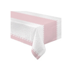 Pink Baptism Paper Tablecloth cm120x180 pcs1